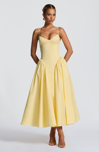 Emerson Midi Dress - Lemon - glavon