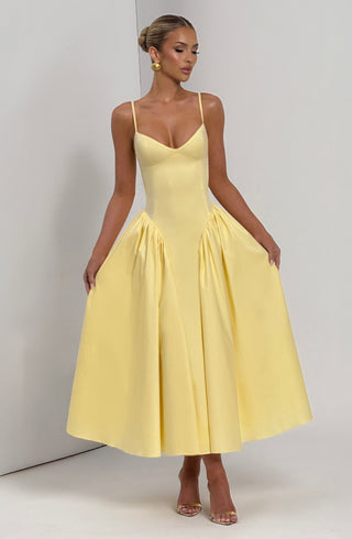 Emerson Midi Dress - Lemon - glavon