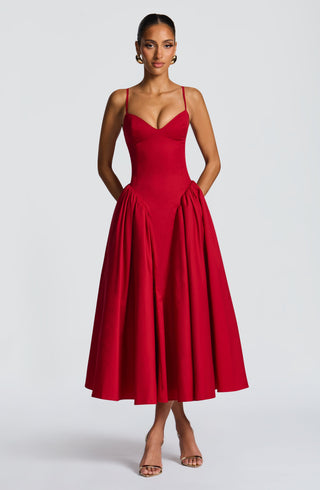 Emerson Midi Dress - Red - glavon