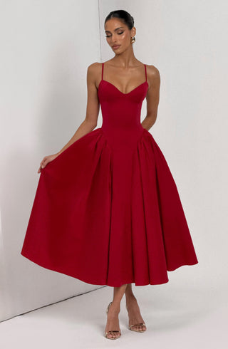 Emerson Midi Dress - Red - glavon
