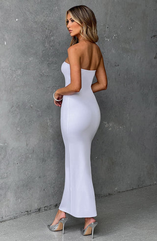 Emery Midi Dress - White - glavon