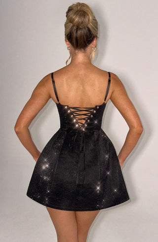 Emma Mini Dress - Black - glavon