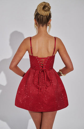 Emma Mini Dress - Red - glavon