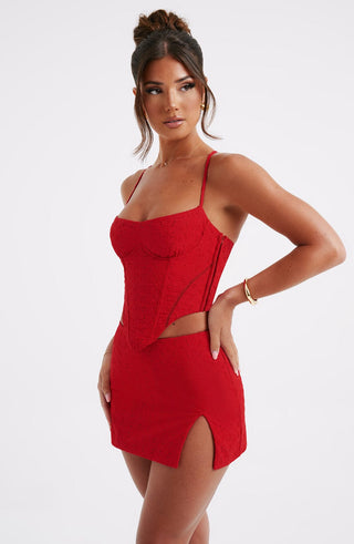 Erika Mini Skirt - Red - glavon