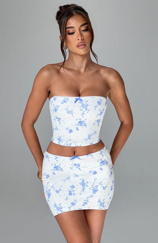 Esmeralda Top - Blue Ditsy Print - glavon