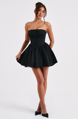 Evie Mini Dress - Black - glavon