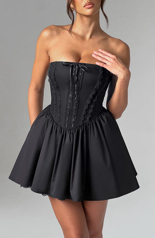 Evie Mini Dress - Black - glavon