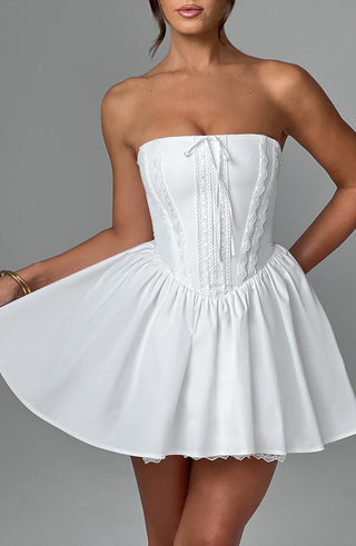 Evie Mini Dress - Ivory - glavon