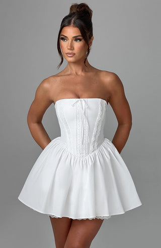 Evie Mini Dress - Ivory - glavon