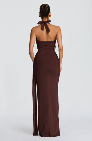 Fabia Maxi Dress - Plum Brown - glavon