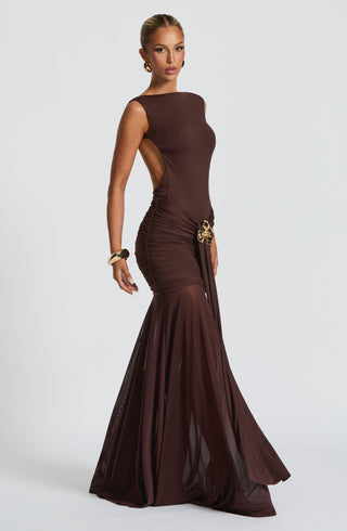 Fae Maxi Skirt - Plum Brown - glavon