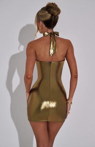 Fallon Mini Dress - Gold - glavon