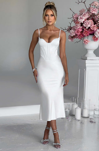 Farrah Midi Dress - Ivory - glavon