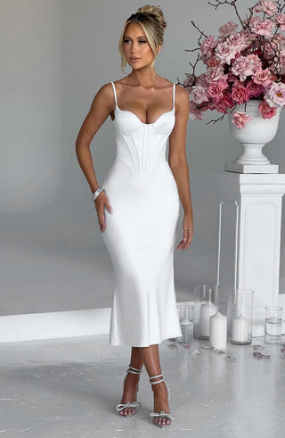 Farrah Midi Dress - Ivory - glavon