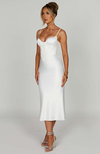 Farrah Midi Dress - Ivory - glavon