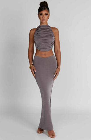 Fifi Maxi Skirt - Charcoal - glavon