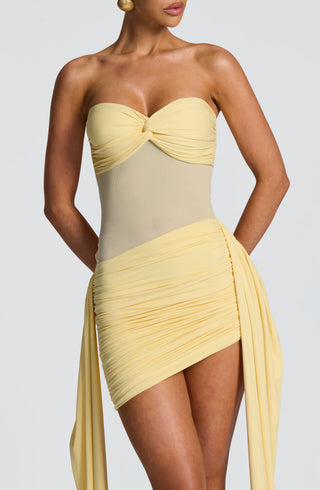 Fiorella Mini Dress - Lemon - glavon