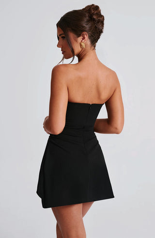 Fleur Mini Dress - Black - glavon