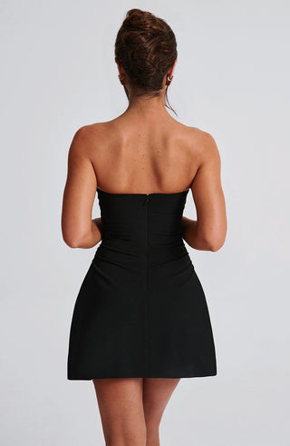 Fleur Mini Dress - Black - glavon