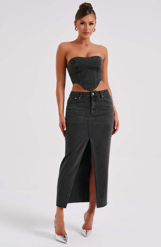 Flor Maxi Skirt - Black - glavon