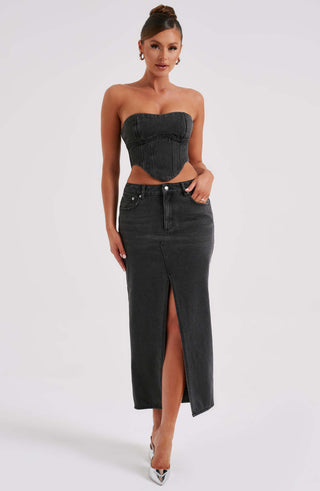Flor Maxi Skirt - Black - glavon