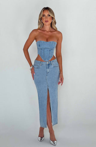Flor Maxi Skirt - Blue - glavon