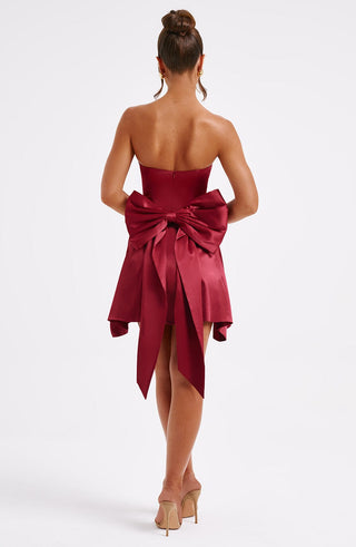 Freja Mini Dress - Burgundy - glavon