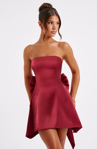 Freja Mini Dress - Burgundy - glavon
