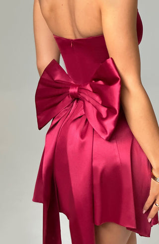Freja Mini Dress - Burgundy - glavon