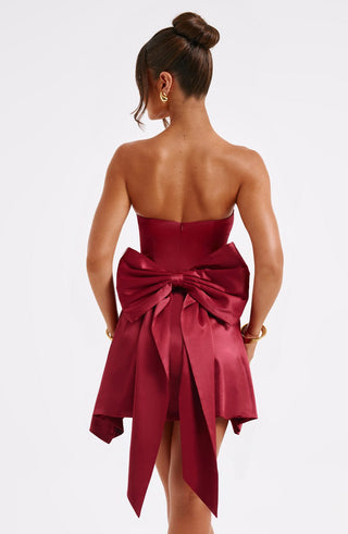 Freja Mini Dress - Burgundy - glavon