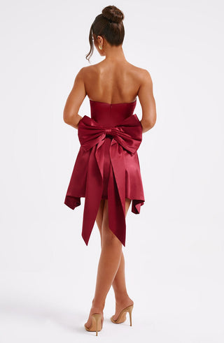 Freja Mini Dress - Burgundy - glavon