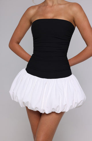 Gemma Mini Dress - Black/White - glavon