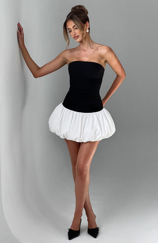 Gemma Mini Dress - Black/White - glavon