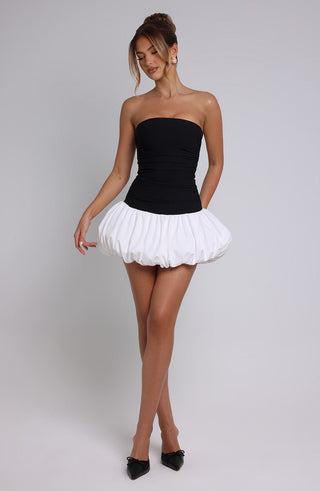 Gemma Mini Dress - Black/White - glavon