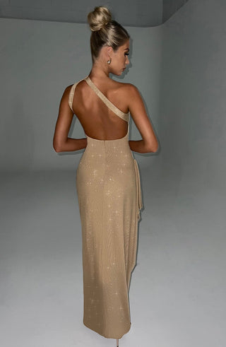 Genevieve Maxi Dress - Gold Sparkle - glavon