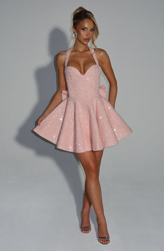 Georgette Mini Dress - Blush - glavon