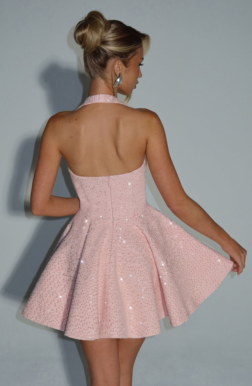 Georgette Mini Dress - Blush - glavon