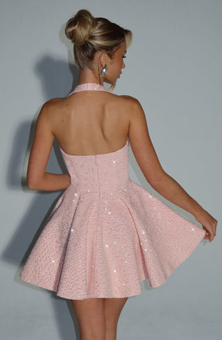 Georgette Mini Dress - Blush - glavon