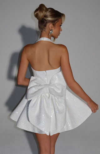 Georgette Mini Dress - Ivory - glavon