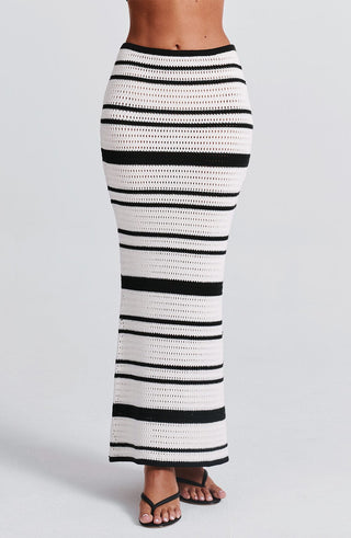 Georgia Maxi Skirt - Black/White - glavon