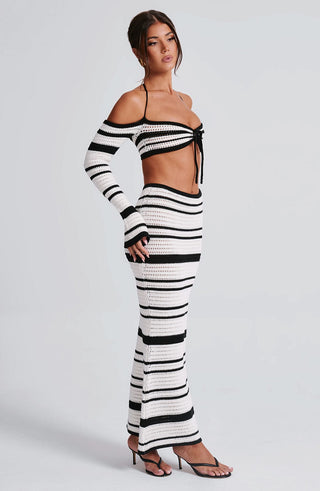 Georgia Maxi Skirt - Black/White - glavon