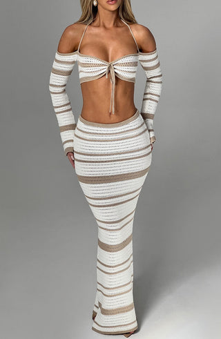 Georgia Top - Beige/White - glavon