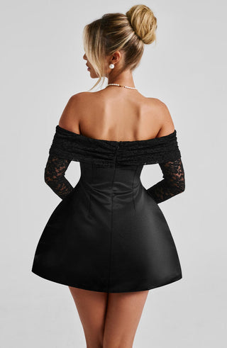 Georgianna Mini Dress - Black - glavon