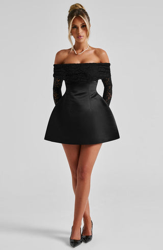 Georgianna Mini Dress - Black - glavon
