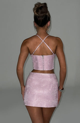 Glacia Mini Skirt - Pink Sparkle - glavon