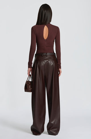 Glenda Pants - Plum Brown - glavon