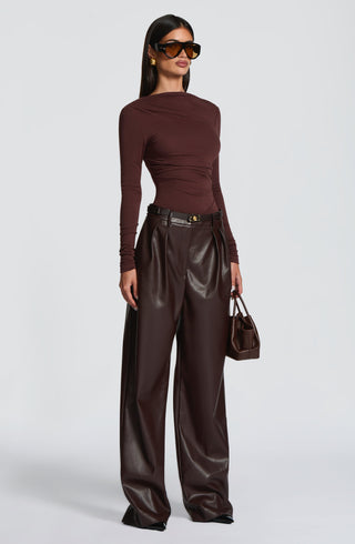 Glenda Pants - Plum Brown - glavon