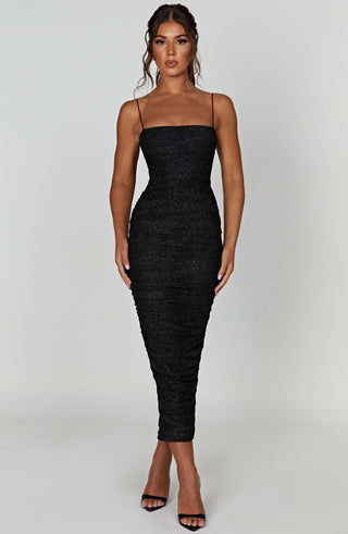 Gracie Maxi Dress - Black Sparkle - glavon