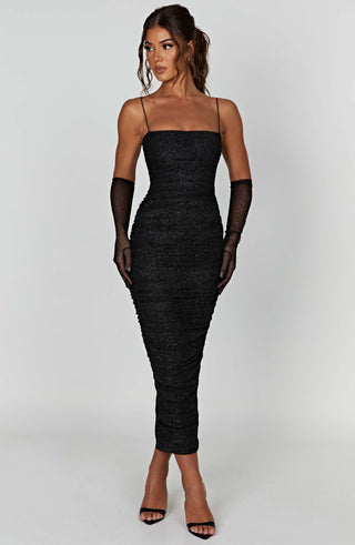 Gracie Maxi Dress - Black Sparkle - glavon
