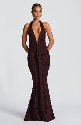 Guinevere Maxi Dress - Plum Brown - glavon